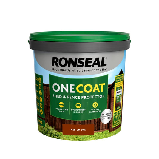 Ronseal One Coat Fence Life 9L Medium Oak