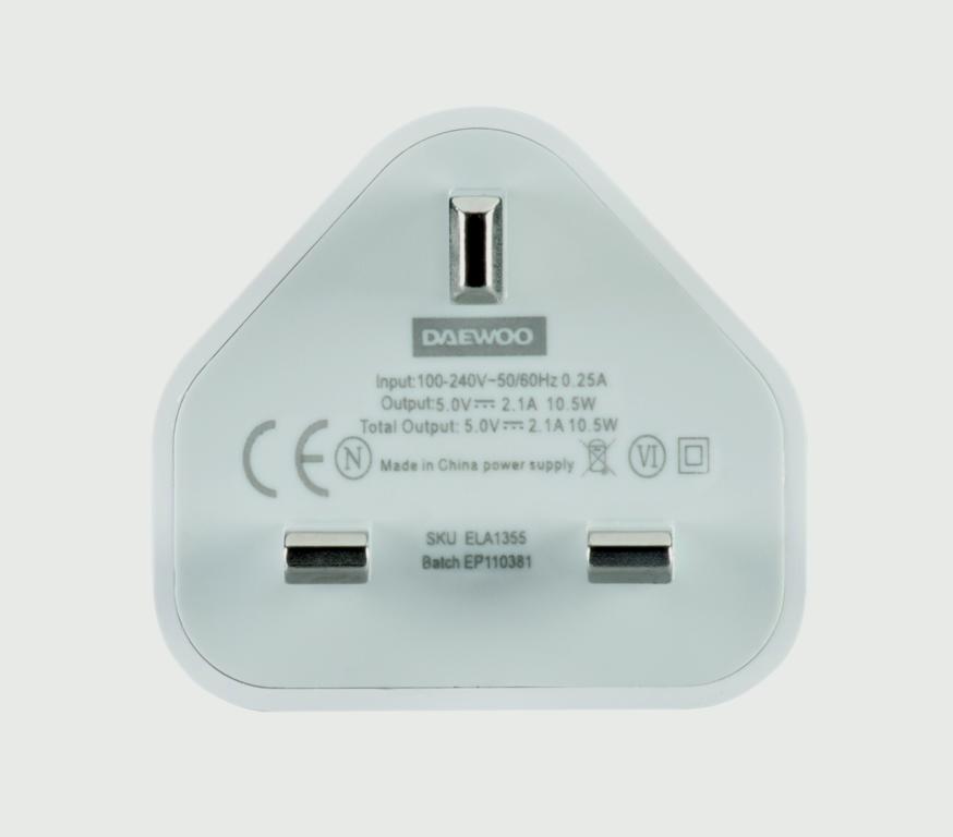 Daewoo Dual USB Mains Charger