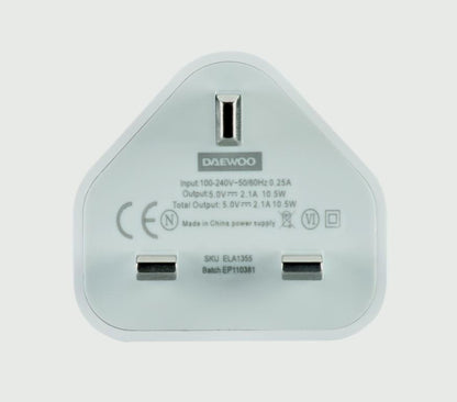 Daewoo Dual USB Mains Charger