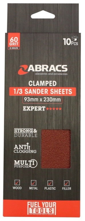 Abracs Orbital Clamped Sander Sheets 93 x 230mm 40g