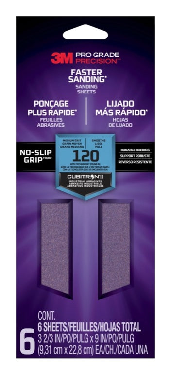 3M Sanding Sheets Pack 6 80 Grit Coarse