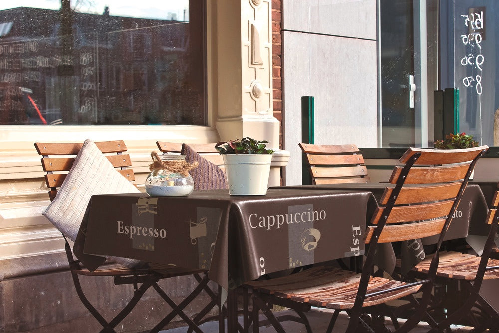 d-c-fixÂ® Manhattan Tablecloth - Cappuccino Chocolate