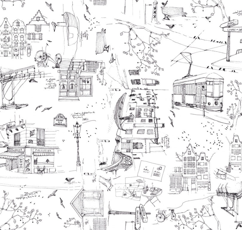 d-c-fixÂ® Manhattan Tablecloth - Riva Black & White