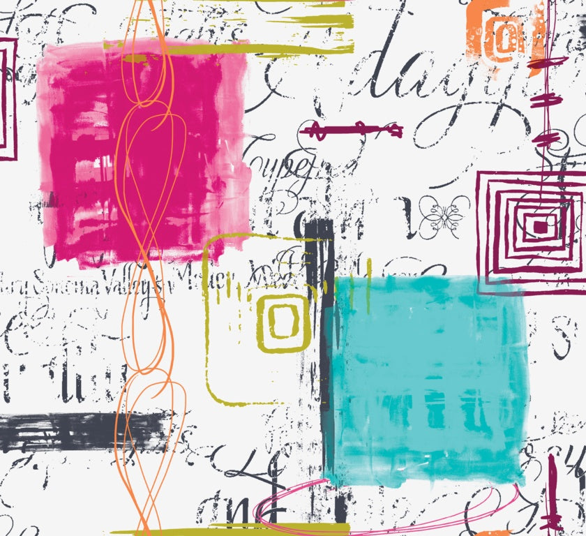 d-c-fixÂ® Manhattan Tablecloth - Lesley Turquoise & Pink