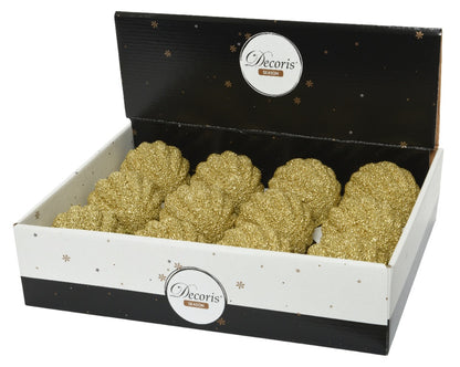 Kaemingk Bauble Foam Glitter 8cm Light Gold
