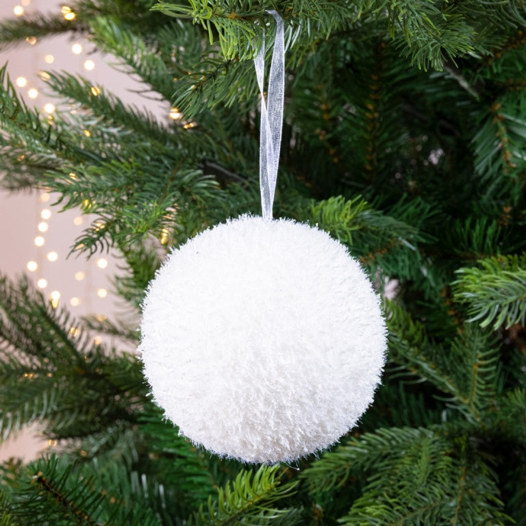 Kaemingk White Foam Bauble 8cm