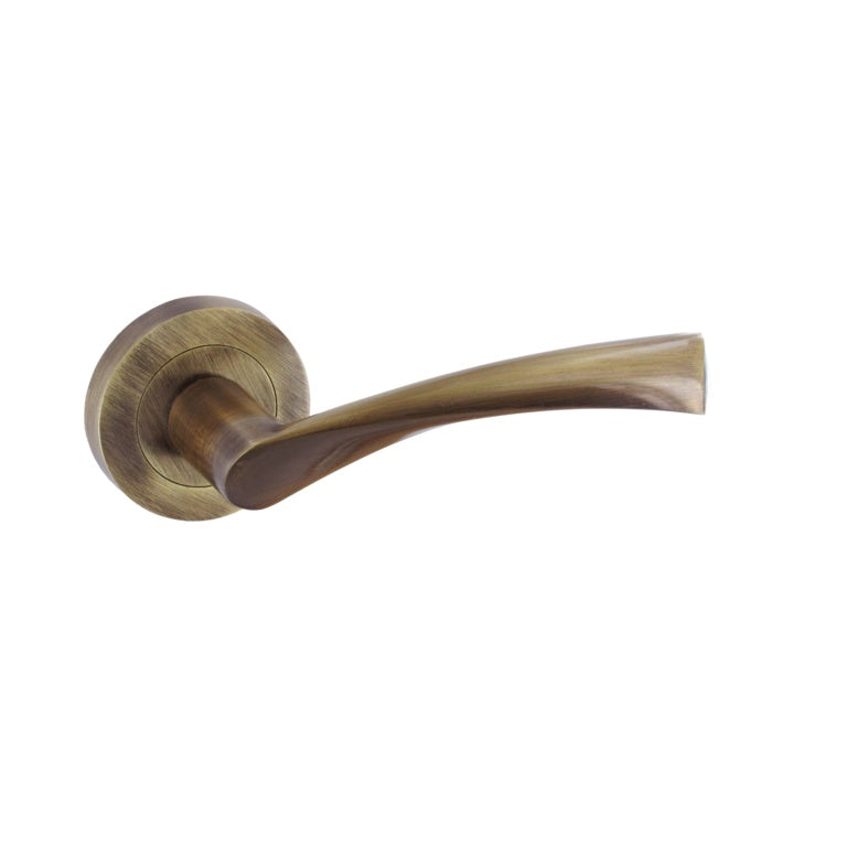 Smiths Architectural Lunar Handle On Rose Antique Bronze