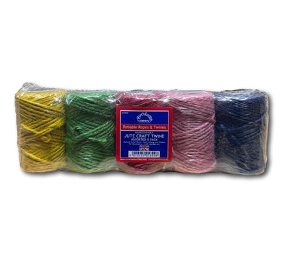 Everlasto Jute Craft Twine 20m Spools Pack 5