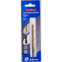 SupaTool Titanium Coated HSS Drill Bits 6.0 x 93mm
