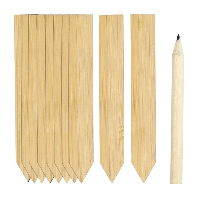 Ambassador Bamboo Plant Labels & Pencil 10 Piece