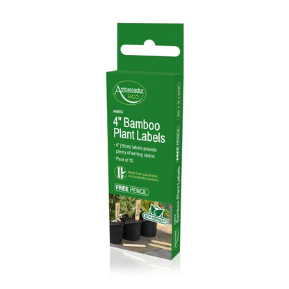 Ambassador Bamboo Plant Labels & Pencil 10 Piece
