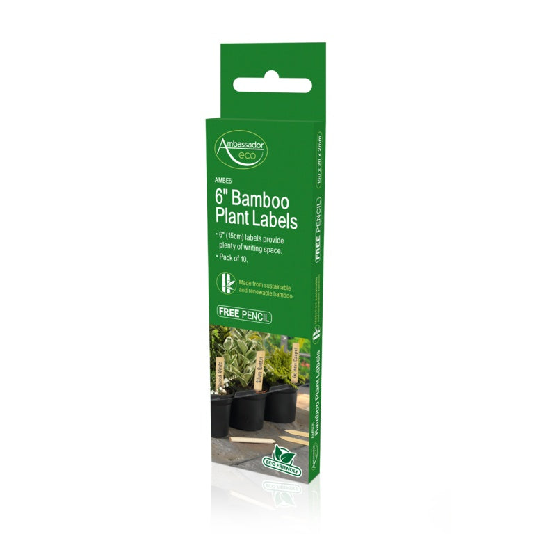 Ambassador Bamboo Plant Labels & Pencil 10 Piece