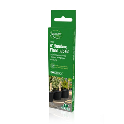 Ambassador Bamboo Plant Labels & Pencil 10 Piece