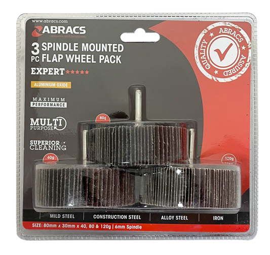 Abracs Flap Wheel 80mm Pack 3