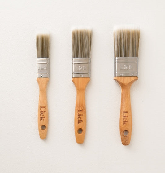 LickTools Bamboo Handle Flat Brush Set 1" Flat / 1.5" Flat / 2" Flat