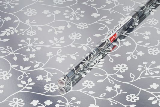 d-c-fix® Self Adhesive Film - Metallic Flower Tendril 45cm x 1.5m