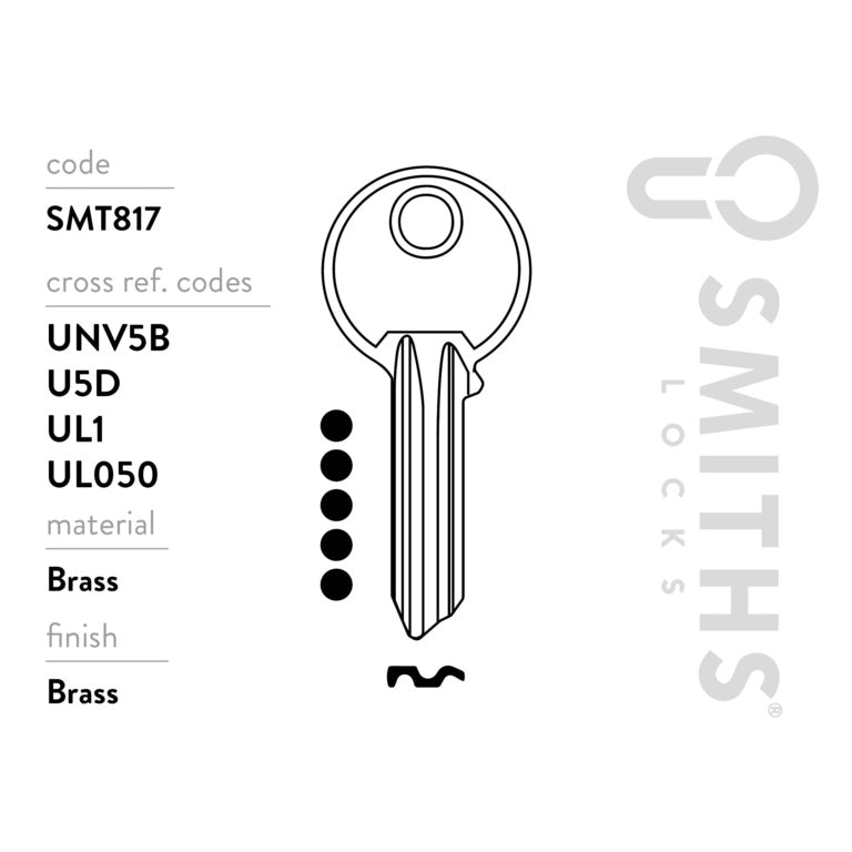 Smiths Locks Universal 5 Pin Key Blank