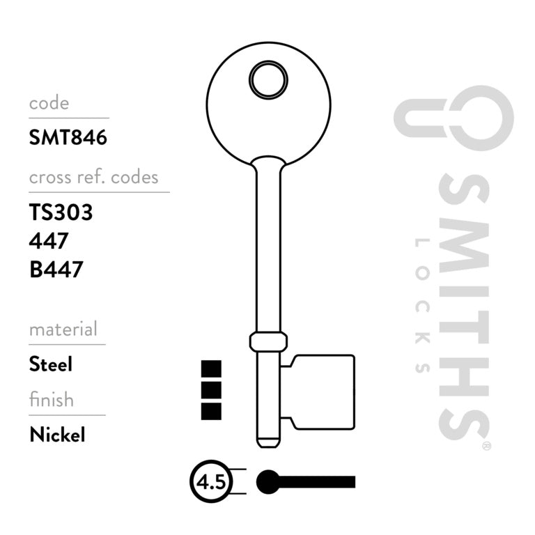 Smiths Locks Yale Mortice Key Blank