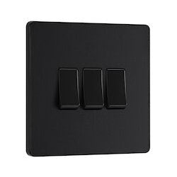 BG 20a 16ax 3g 2 Way Plastic Switch Matt Black