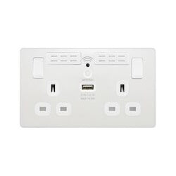 BG 13a 2 Gang Plastic Switched Socket With Wifi & USB