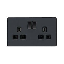 BG 13a 2 Gang Plastic Switched Socket