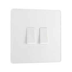BG 20a 16ax 2g 2 Way Plastic Switch Pearlescent White