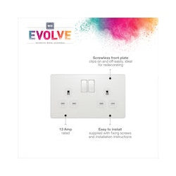 BG 13a 2 Gang Plastic Switched Socket