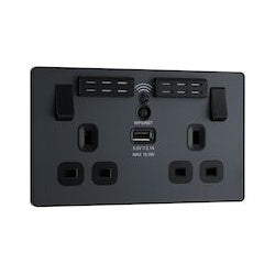 BG 13a 2 Gang Plastic Switched Socket With Wifi & USB