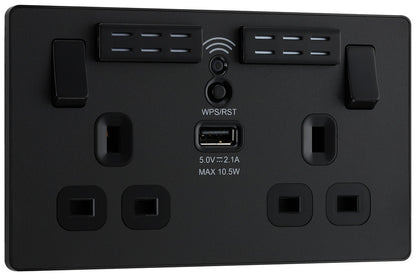 BG 13a 2 Gang Plastic Switched Socket With Wifi & USB