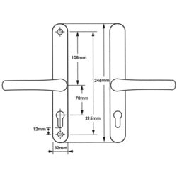Securit Upvc Sprung Door Handle 70 PZ Pair