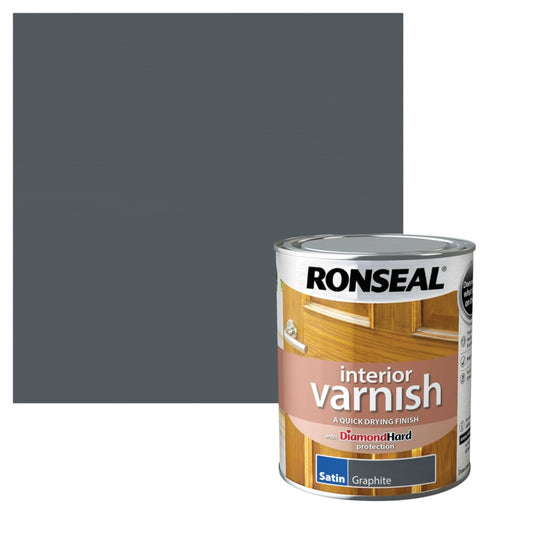 Ronseal Interior Varnish Satin 750ml Graphite