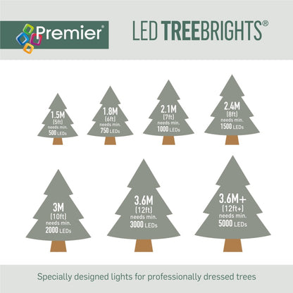 Premier 5000 LED Multi Action Treebrights With Timer Multi Coloured /Green Cable