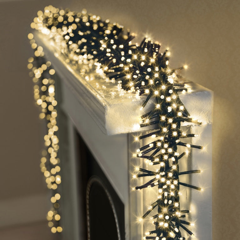 Premier 5000 LED Multi Action Cluster Brights With Timer Warm White /Green Cable