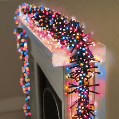 Premier 5000 LED Multi Action Cluster Brights With Timer Rainbow /Green Cable