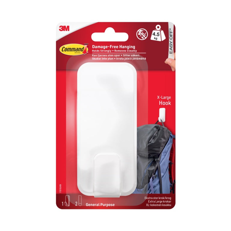 Command™ Utility Hook XL 4.5kg 1 Hook 2 Strips