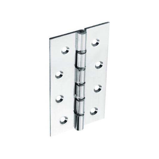 Securit Chrome Plated D.S.W. Brass Hinges (Pair) 100mm