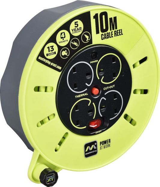 Masterplug Pro XT Cable Reel 10m / 4 Gang