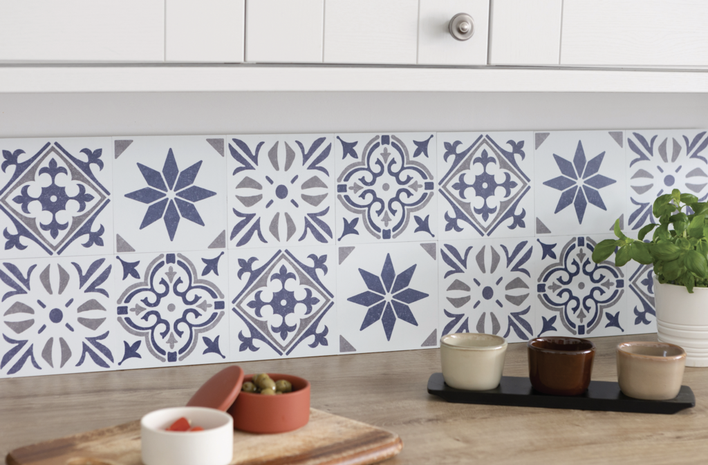 d-c-fixÂ® Self Adhesive Wall Tile Cuba Blue