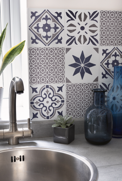 d-c-fixÂ® Self Adhesive Wall Tile Jamila Blue
