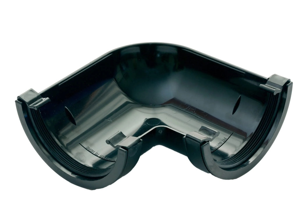 Pipelife Mini Flow Gutter 90Â° Angle Black