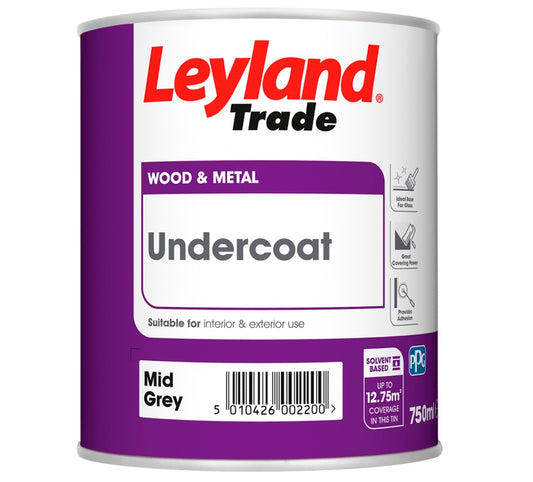 Leyland Trade Undercoat 750ml Mid Grey