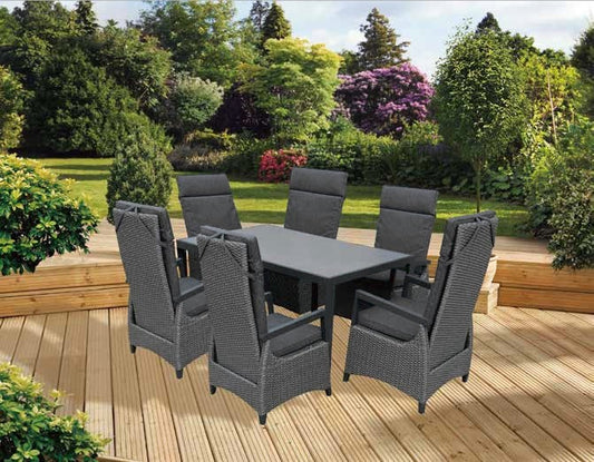 Pagoda St Tropez Reclining Dining Set 6 Seat