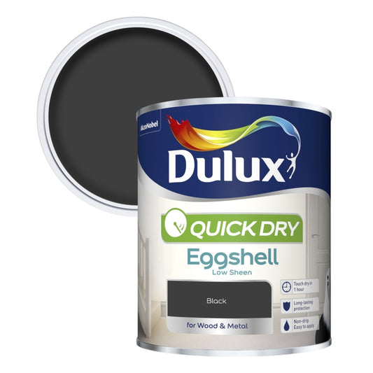 Dulux Quick Dry Eggshell 750ml Black