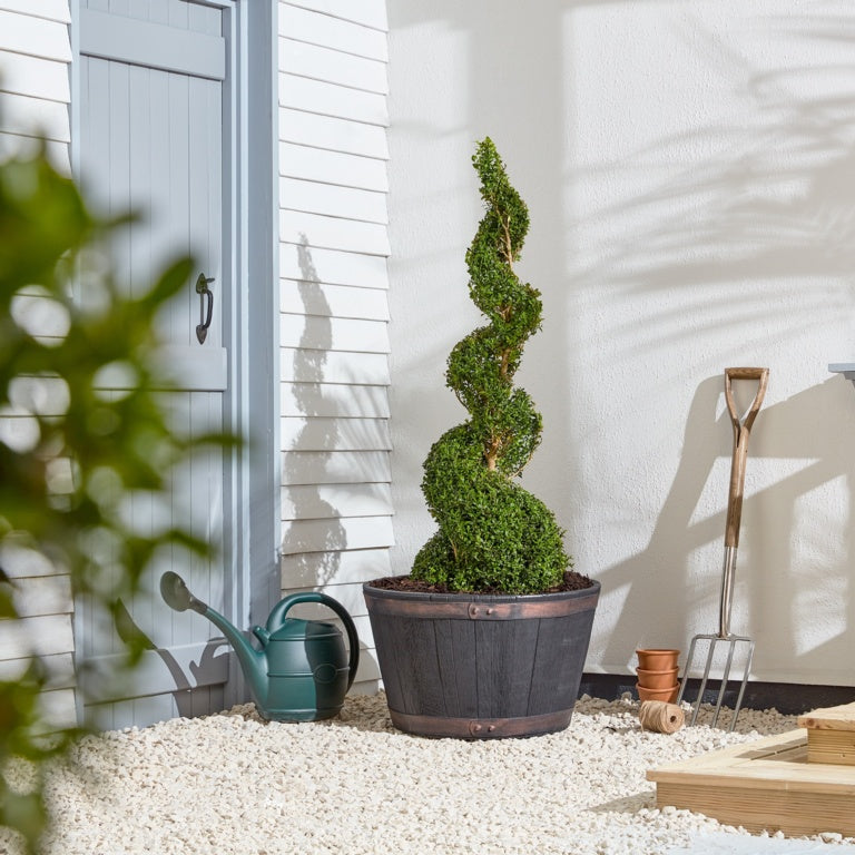 Strata Extra Large Oakwood Barrel Planter