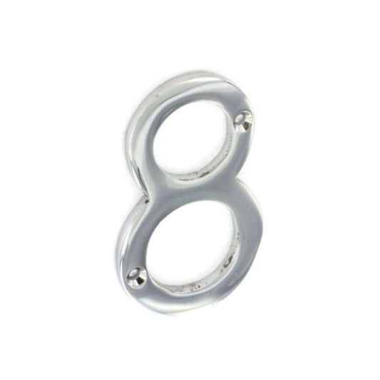 Securit Chrome Numeral 75mm 8
