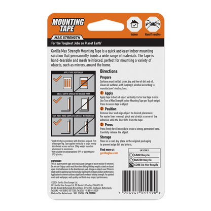 Gorilla Max Strength Mounting Tape