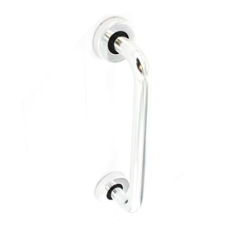 Securit Aluminium Round Bar Pull Polished with Roses 300mm