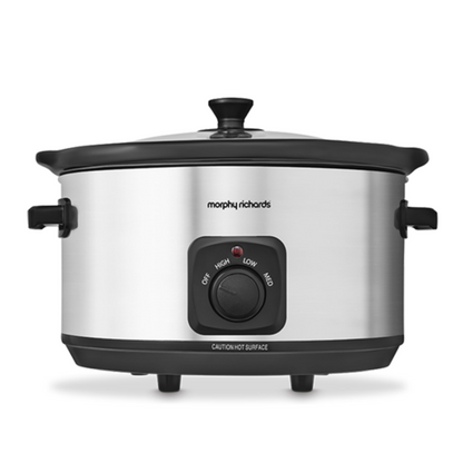 Morphy Richards Ceramic Slow Cooker 6.5L Brushed Steel