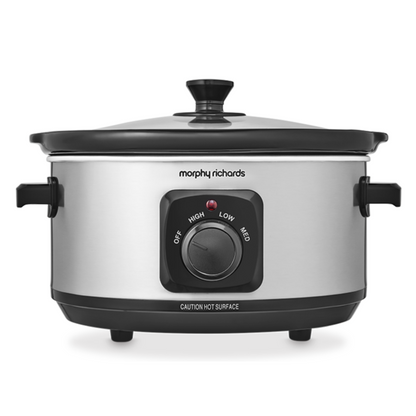 Morphy Richards Ceramic Slow Cooker 3.5L Brushed Steel