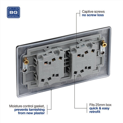 BG Quadruple Switch 16ax 2 Way